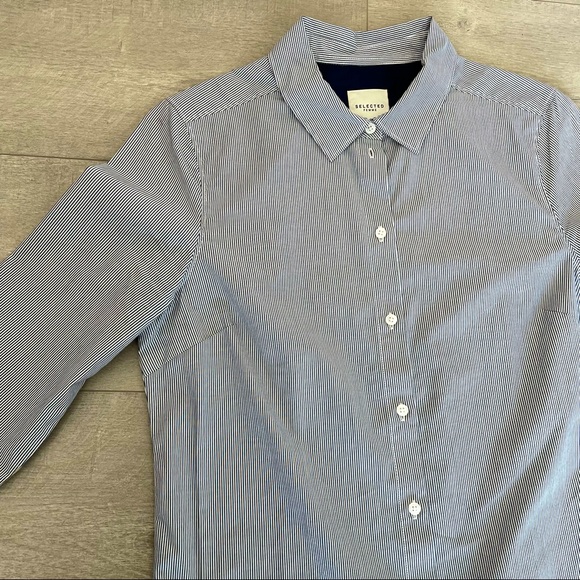 Selected FEMME Shirt with stripes - Picture 3 of 5